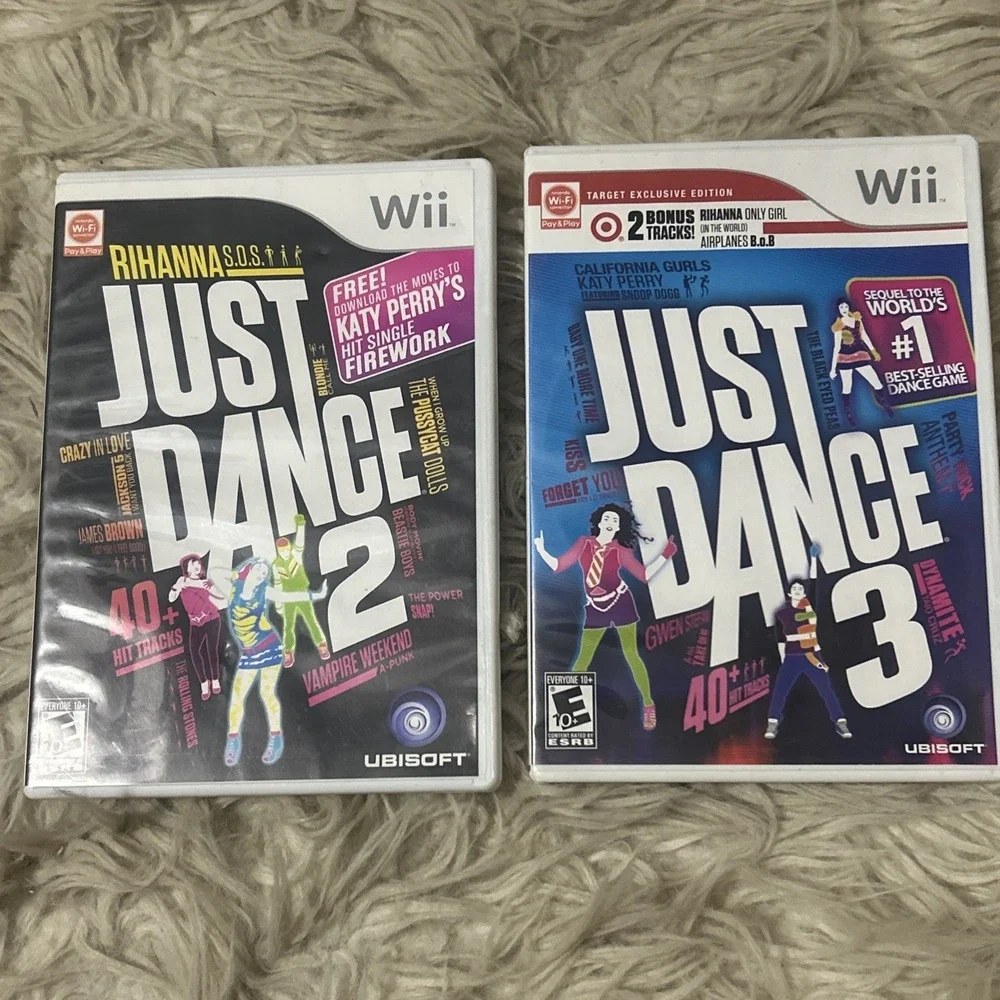 Bundle Just Dance 2 & 3 Nintendo Wii 2011 Target Edition W/ Instruction Manuals